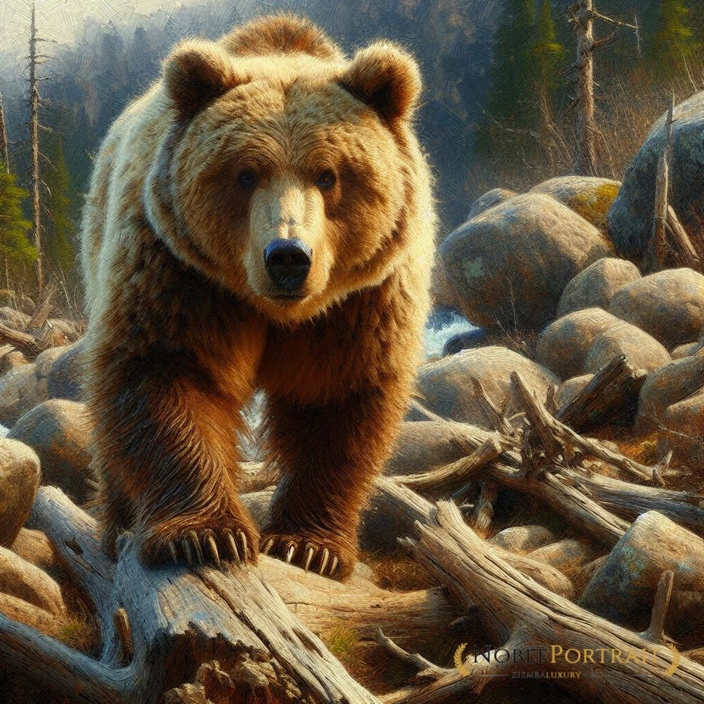 custom animal portrait of a bear