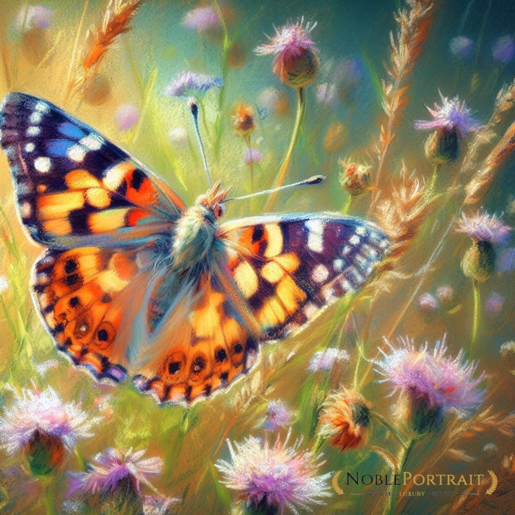 custom animal portrait of butterflies