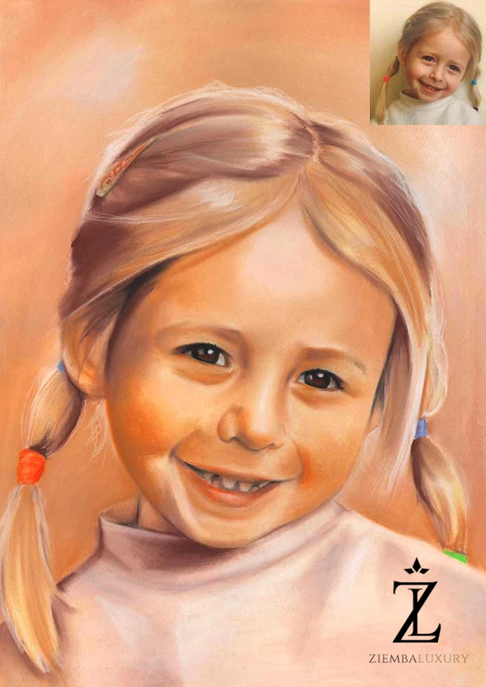 custom pastel portrait drawing from a photo