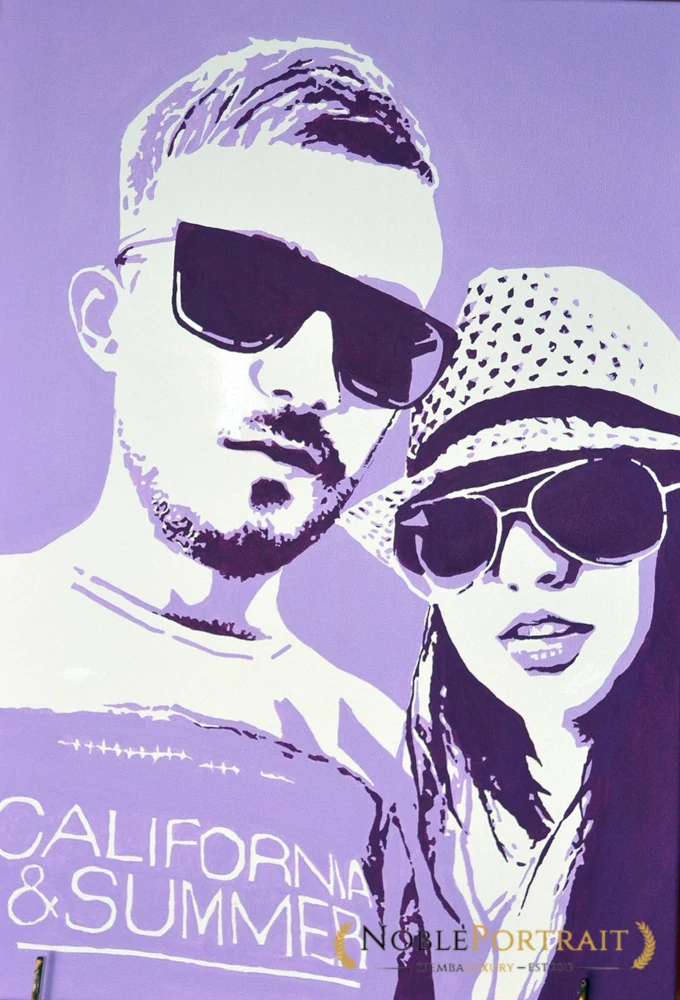 custom pop art portrait painting for anniversary