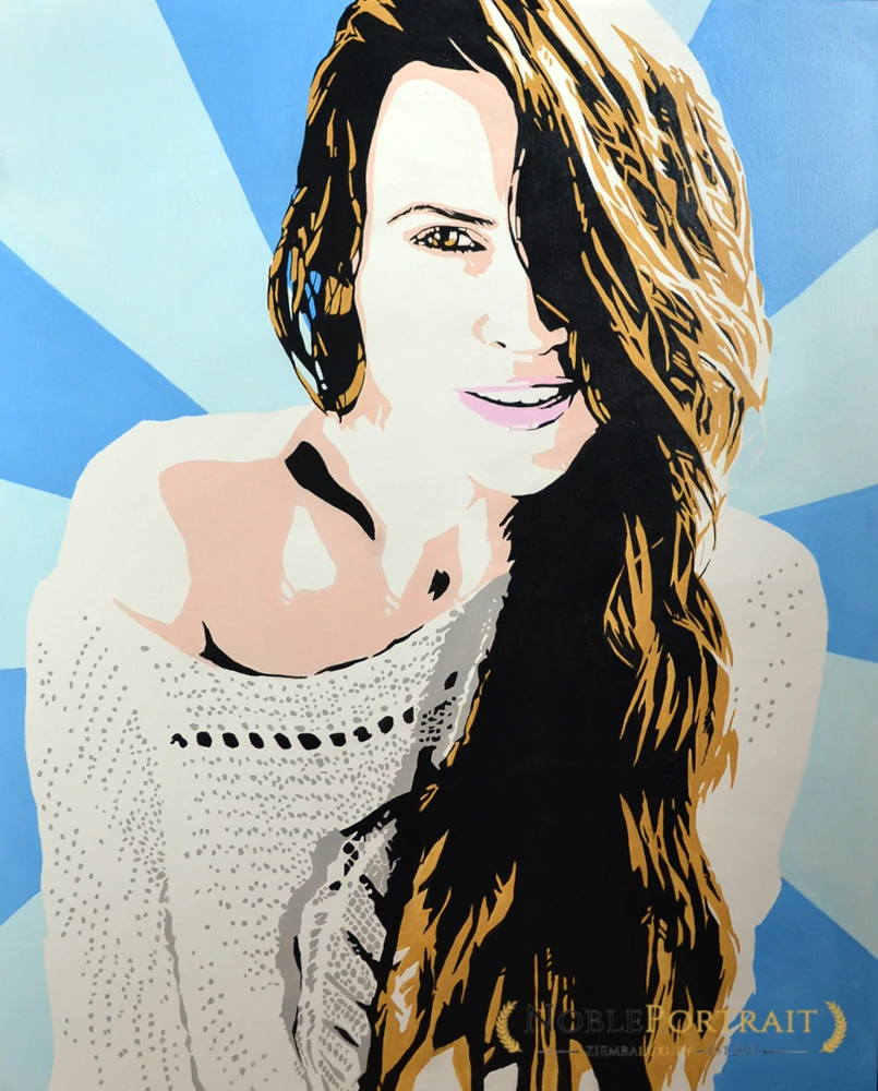 custom pop art portrait of a woman