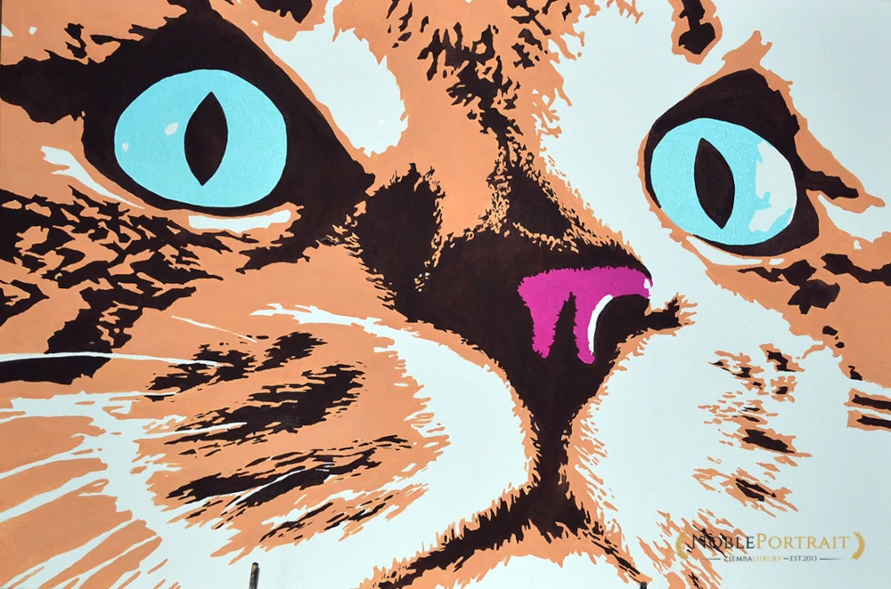 pop art painting cat